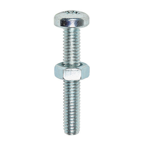 TIMco TIMCO Machine Pan Head Screws & Hex Nut Silver - M5 x 30 1