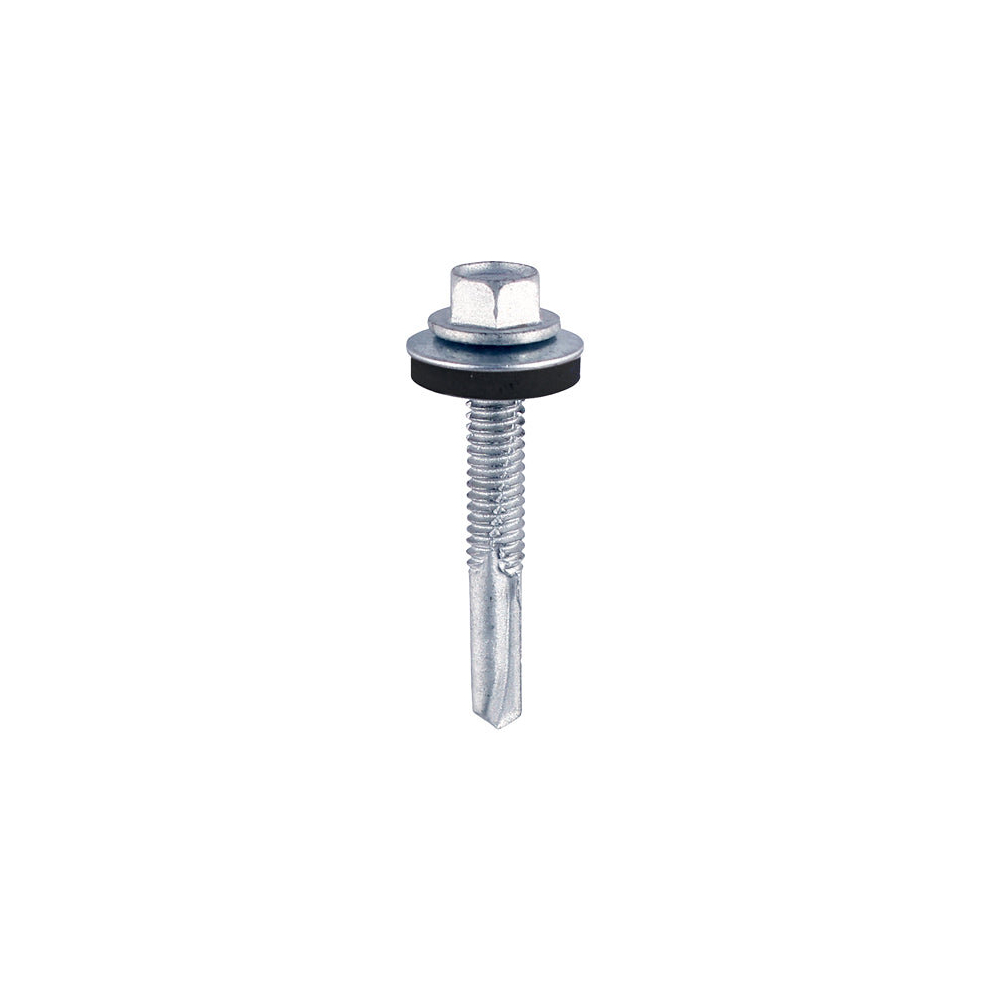 TIMCO Self-Drilling Heavy Section Silver Drill Screw with EPDM Washer - 5.5 x 65