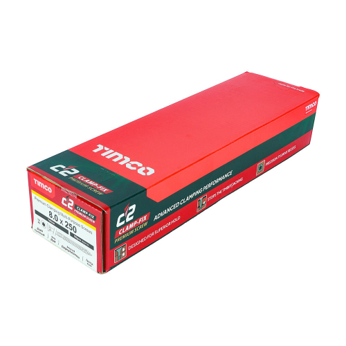 TIMco TIMCO C2 Clamp-Fix Multi-Purpose Premium Countersunk Gold Woodscrews - 8.0 x 250 2