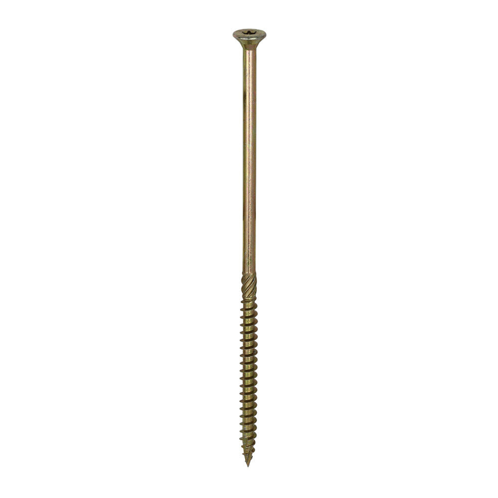 TIMCO C2 Clamp-Fix Multi-Purpose Premium Countersunk Gold Woodscrews - 8.0 x 200