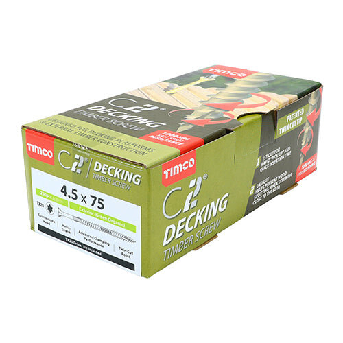 TIMco TIMCO C2 Deck-Fix Premium Countersunk Green Decking Screws - 4.5 x 75 2