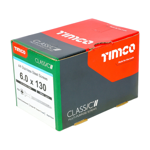 TIMco TIMCO Classic Multi-Purpose Countersunk A4 Stainless Steel Woodcrews - 6.0 x 130 2