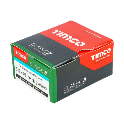 TIMco TIMCO Classic Multi-Purpose Countersunk A4 Stainless Steel Woodcrews - 3.5 x 20 2