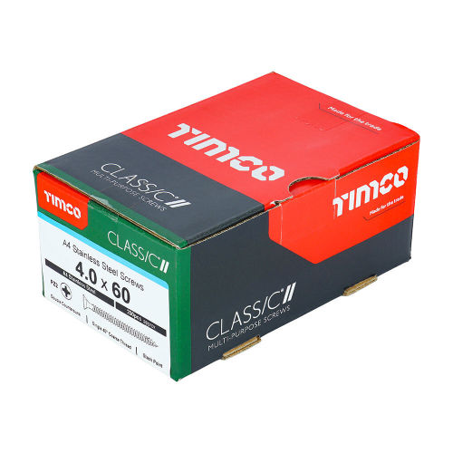 TIMco TIMCO Classic Multi-Purpose Countersunk A4 Stainless Steel Woodcrews - 4.0 x 60 2