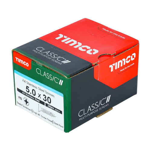 TIMco TIMCO Classic Multi-Purpose Countersunk A4 Stainless Steel Woodcrews - 5.0 x 30 2
