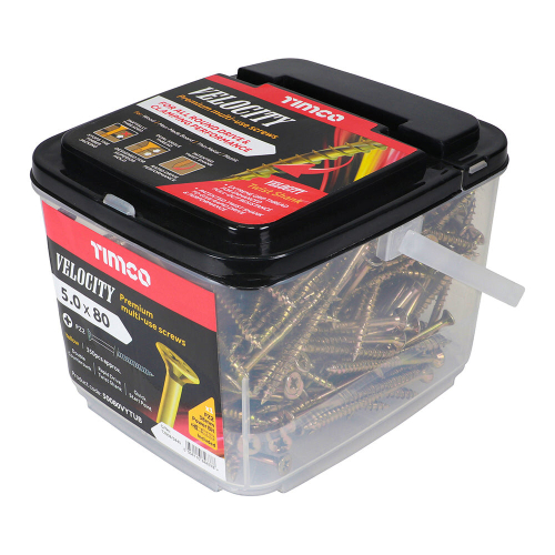 TIMco TIMCO Velocity Premium Multi-Use Countersunk Gold Woodscrews - 5.0 x 80 2