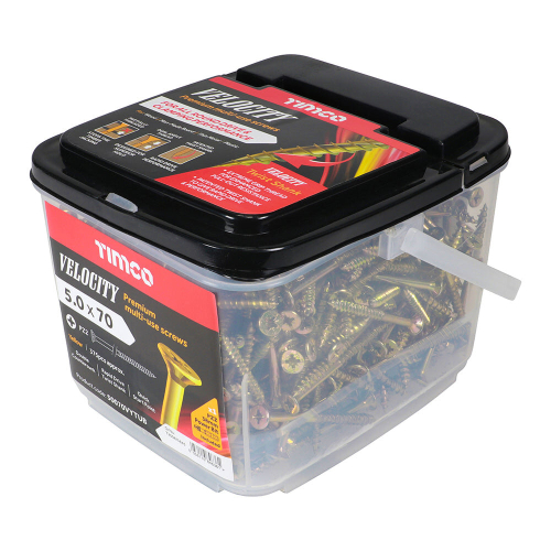 TIMco TIMCO Velocity Premium Multi-Use Countersunk Gold Woodscrews - 5.0 x 70 2