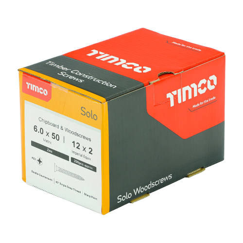 TIMco TIMCO Solo Countersunk Silver Woodscrews - 6.0 x 50 2