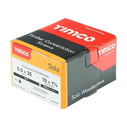 TIMco TIMCO Solo Countersunk Silver Woodscrews - 5.0 x 35 2