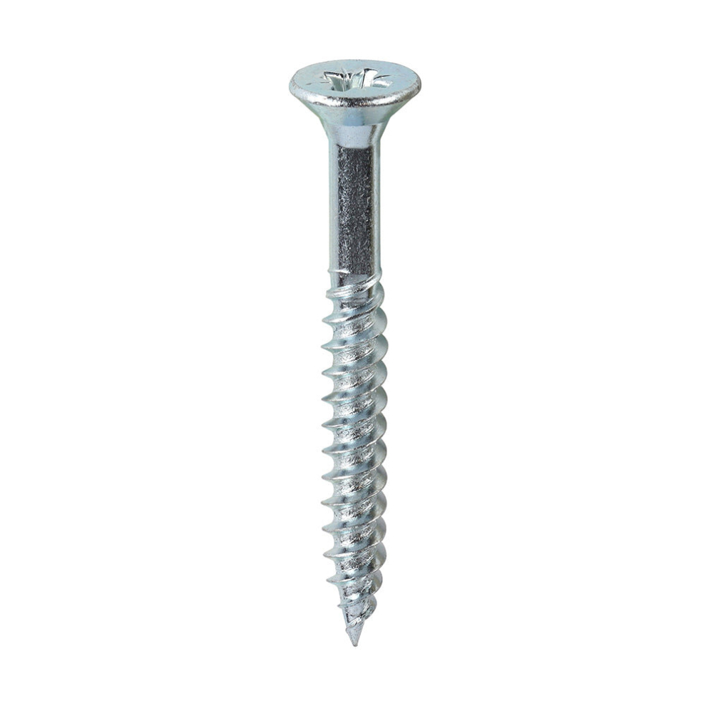Timco Twin-Threaded Countersunk Woodscrews - 12 X 2 Silver