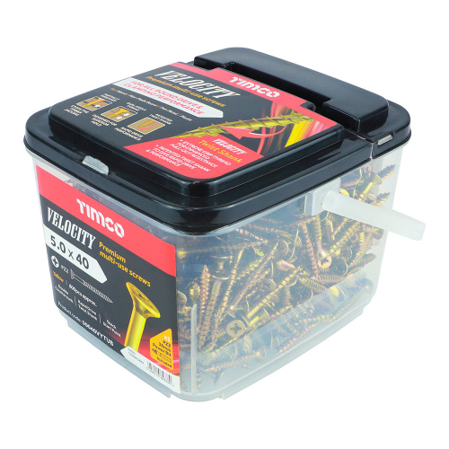 TIMco TIMCO Velocity Premium Multi-Use Countersunk Gold Woodscrews - 5.0 x 40 2