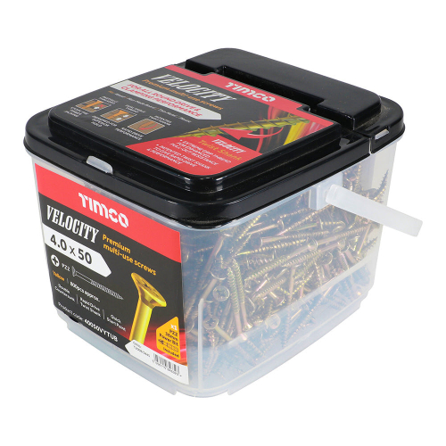 TIMco TIMCO Velocity Premium Multi-Use Countersunk Gold Woodscrews - 4.0 x 50 2