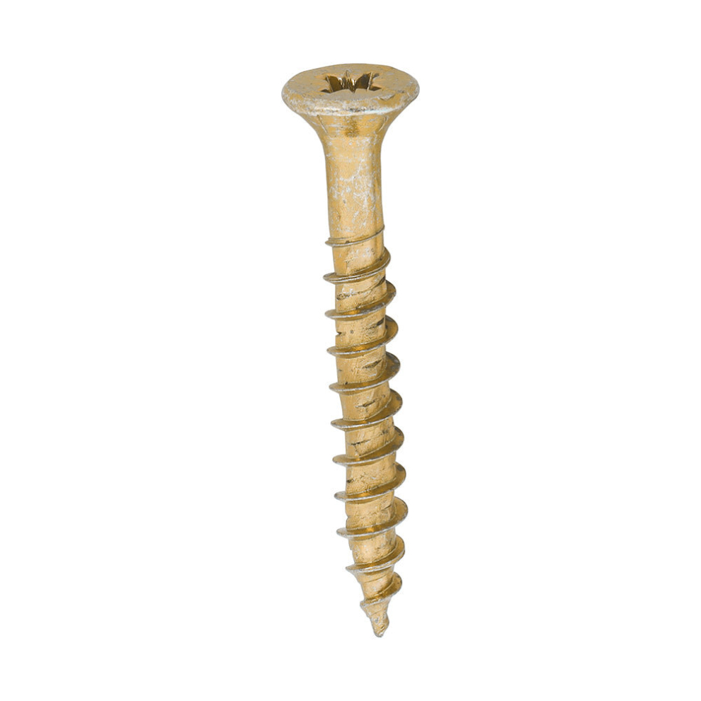 Timco Velocity Premium Multi-Use Countersunk Woodscrews - 5.0 X 40 Gold