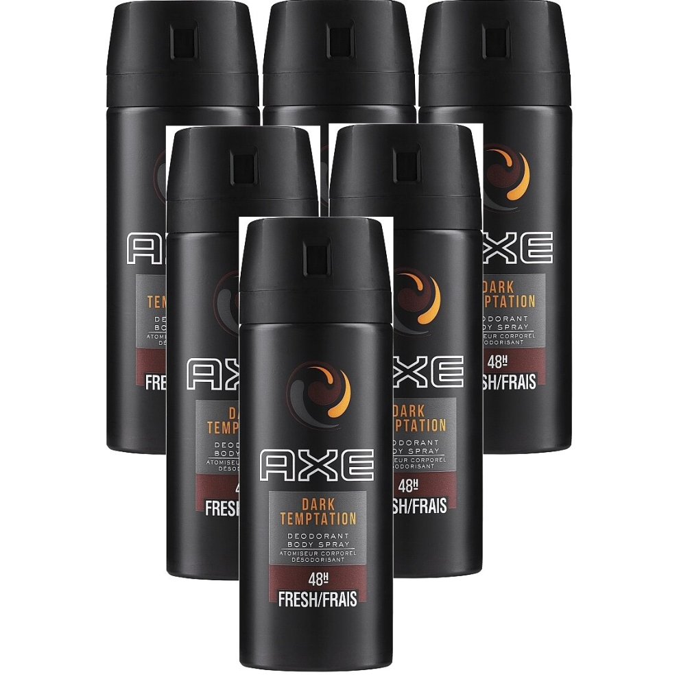 Axe Dark 6X Temptation Deodorant Body Spray 150Ml - Long-Lasting 48H Odor Protection