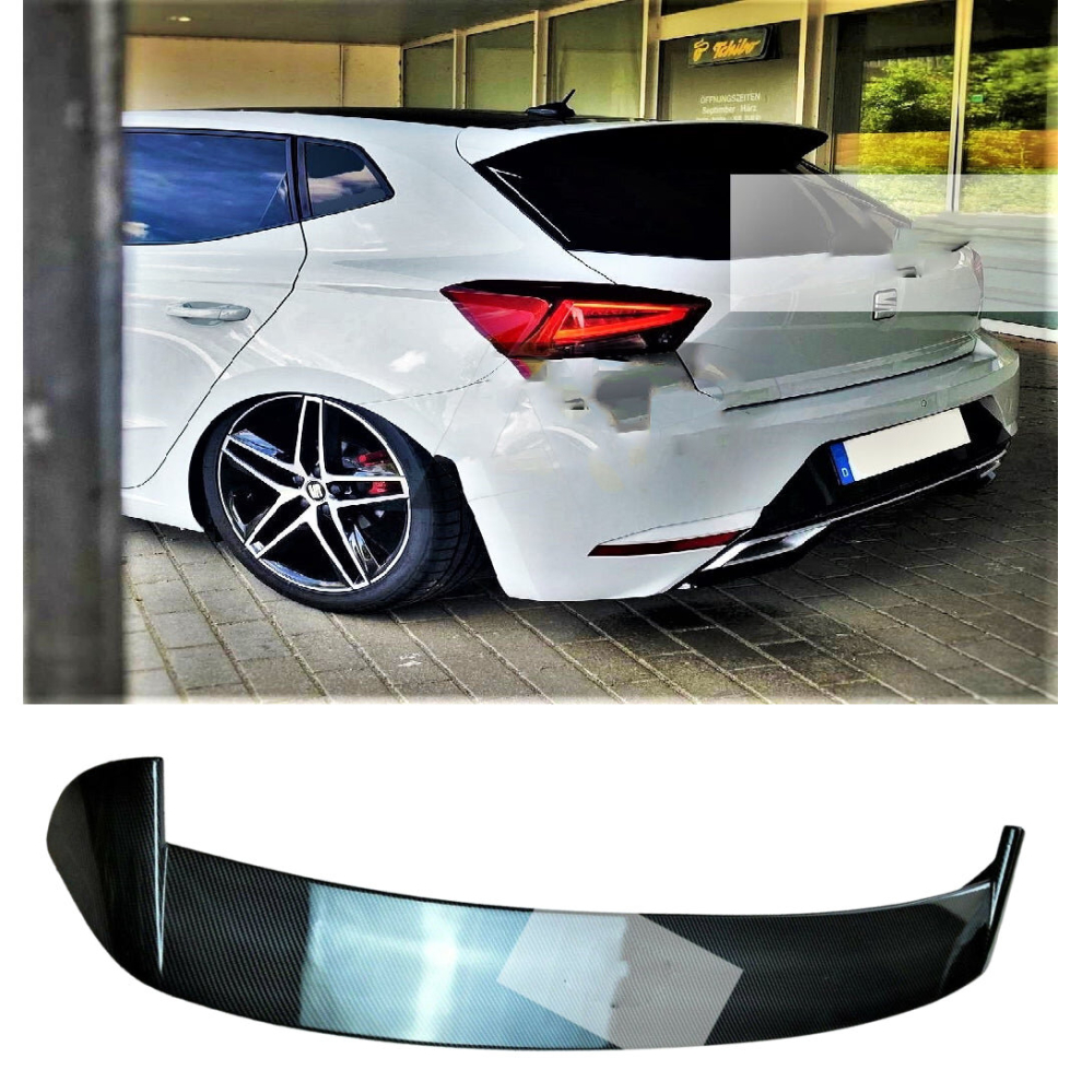 Seat Ibiza 5Dr Mk5 6F Carbon Fibre Rear Boot Roof Spoiler Cupra Style 2017-2022 8806564858031