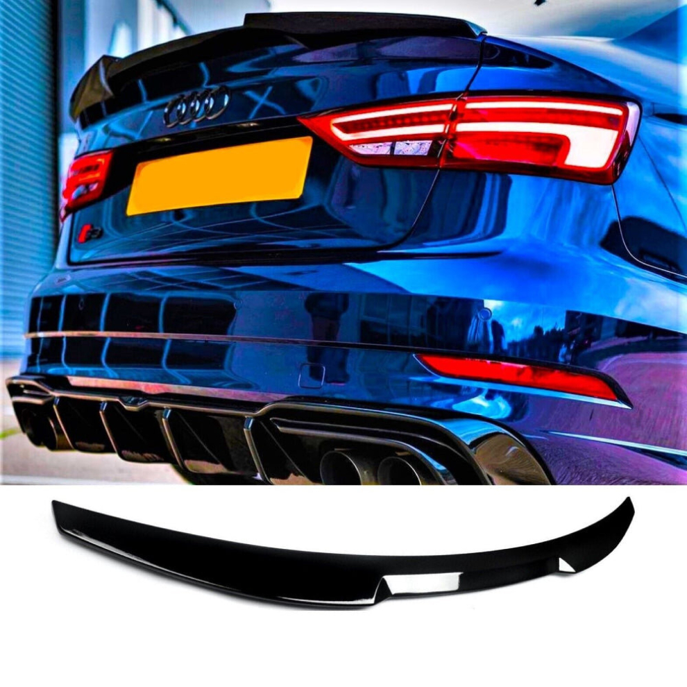 Audi A3 S3 Rs3 8Y Saloon Gloss M4 Style Spoiler Rear Lip 2020+ Black 8806564858291