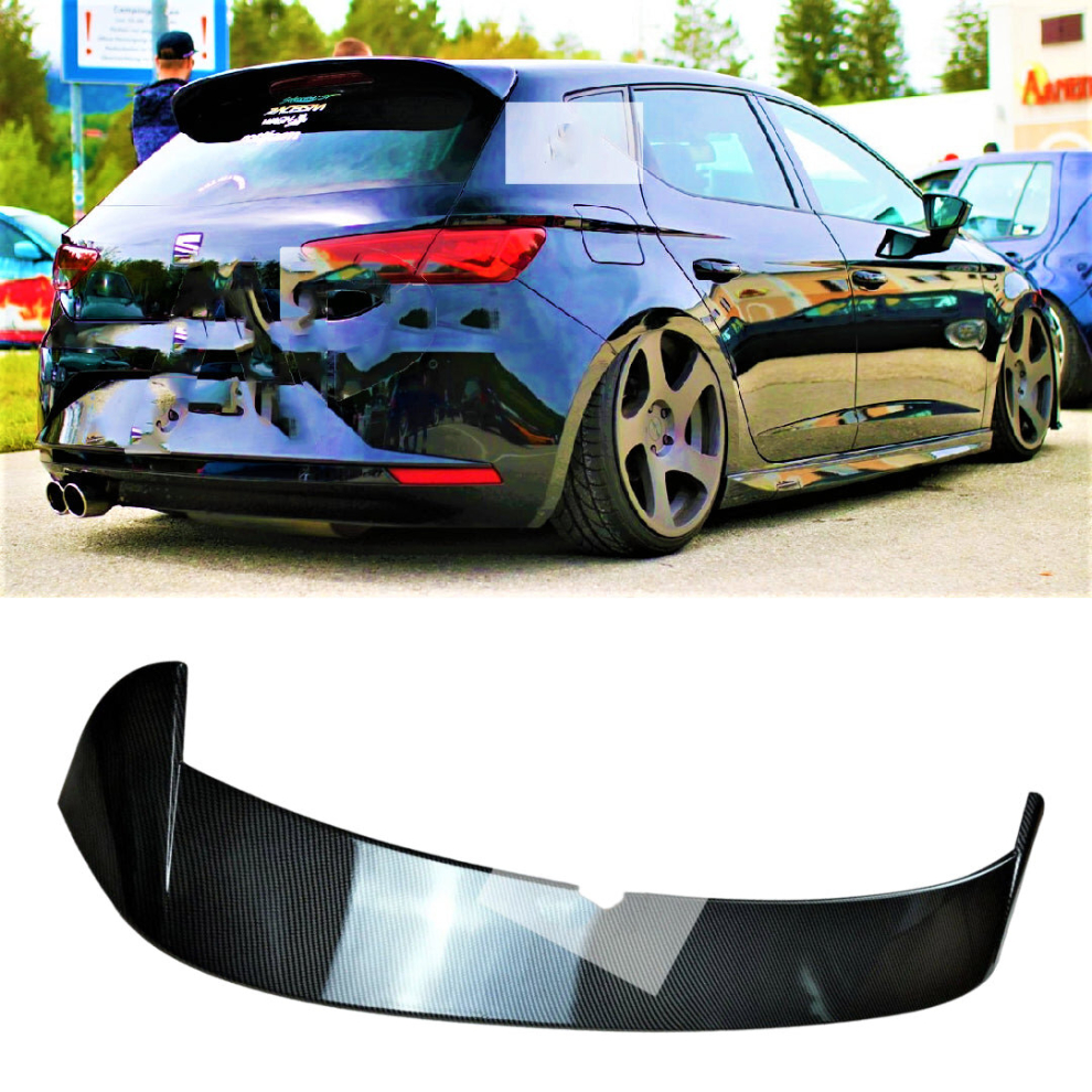 Seat Leon Mk3 5F 5 Door Carbon Fibre Rear Lip Boot Spoiler 2012-2020 8806564858185