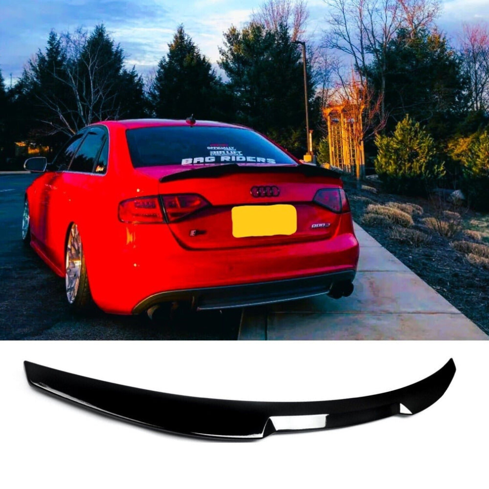 Audi A4 S4 Rs4 B8 Gloss M4 Style Boot Lip Spoiler 2008-2012 Black 8806564858376