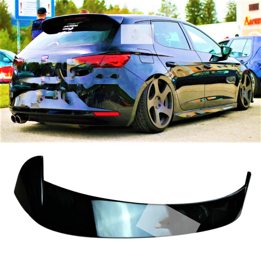 Seat Leon 5 Door Mk3 5F Gloss Rear Lip Boot Spoiler 2012-2020 Black 8806564857423