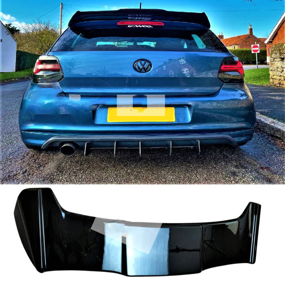 Vw Polo Mk5 6R 6C Gti R Batman Style Gloss Boot Spoiler 2009-2017 Black 8806564857287