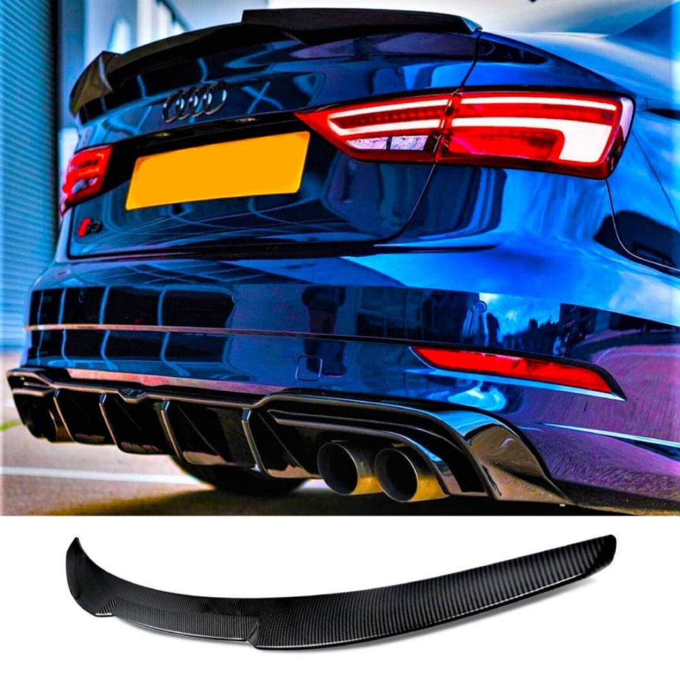 Audi A3 S3 Rs3 8V Saloon Carbon Fibre M4 Style Boot Spoiler Rs3 Look 2013-2020 8806564857881