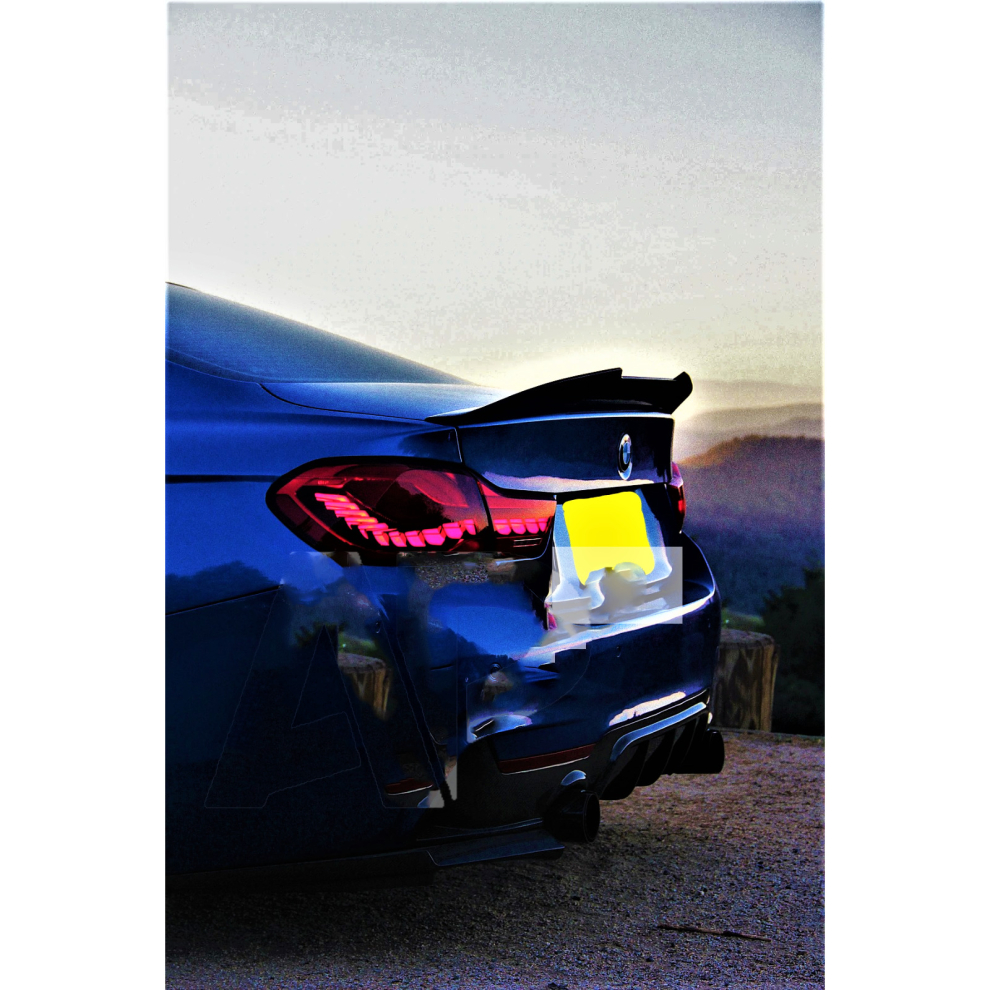 Bmw 4 Series F36 Gloss High Kick Psm Ducktail Spoiler 2013-2020 Black 8806564857355