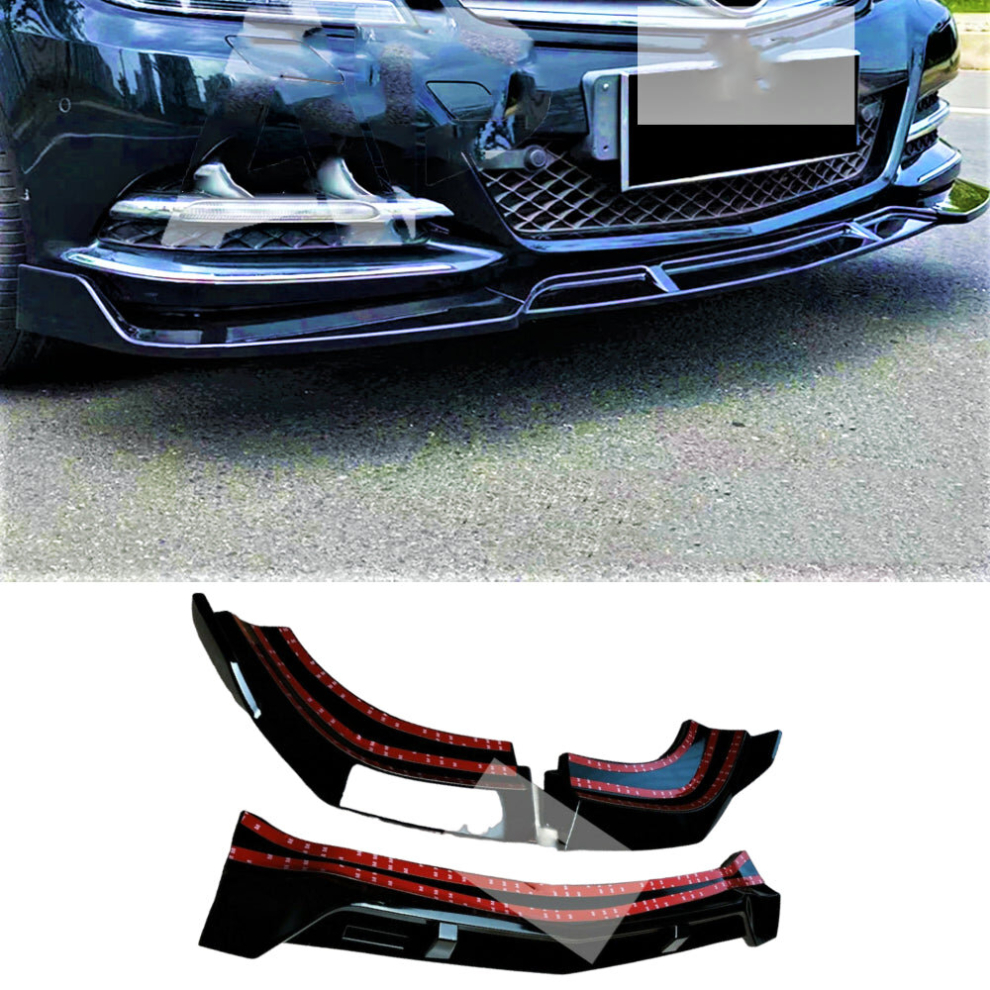 Mercedes C Class C63 Amg Brabus Style W204 Gloss Front Splitter Lip 11-15 Black 8806564857591