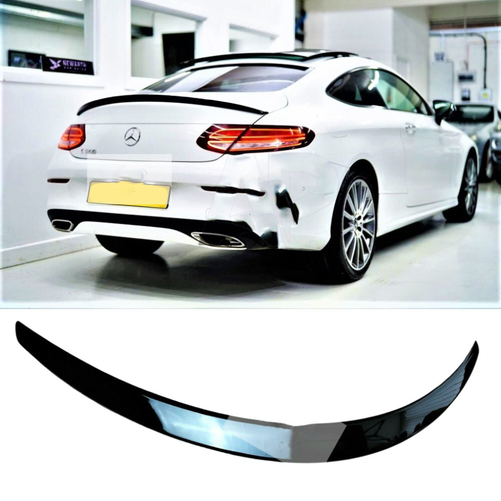 Mercedes C Class Coupe C63 Amg Style W205 C205 Gloss Lip Spoiler 2014-21 Black 8806564857812