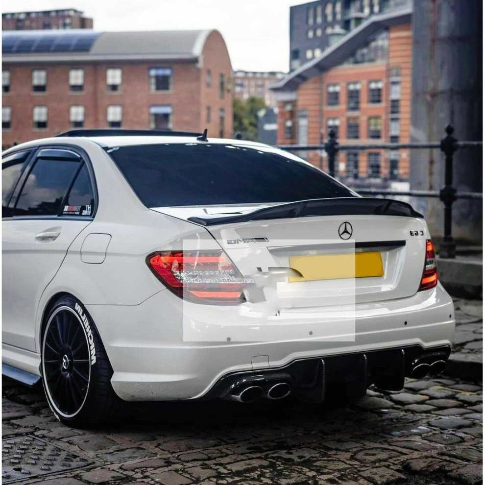 Mercedes C Class W204 Gloss C63 Amg Style Ducktail Spoiler 2007-2014 Black 8806564857539