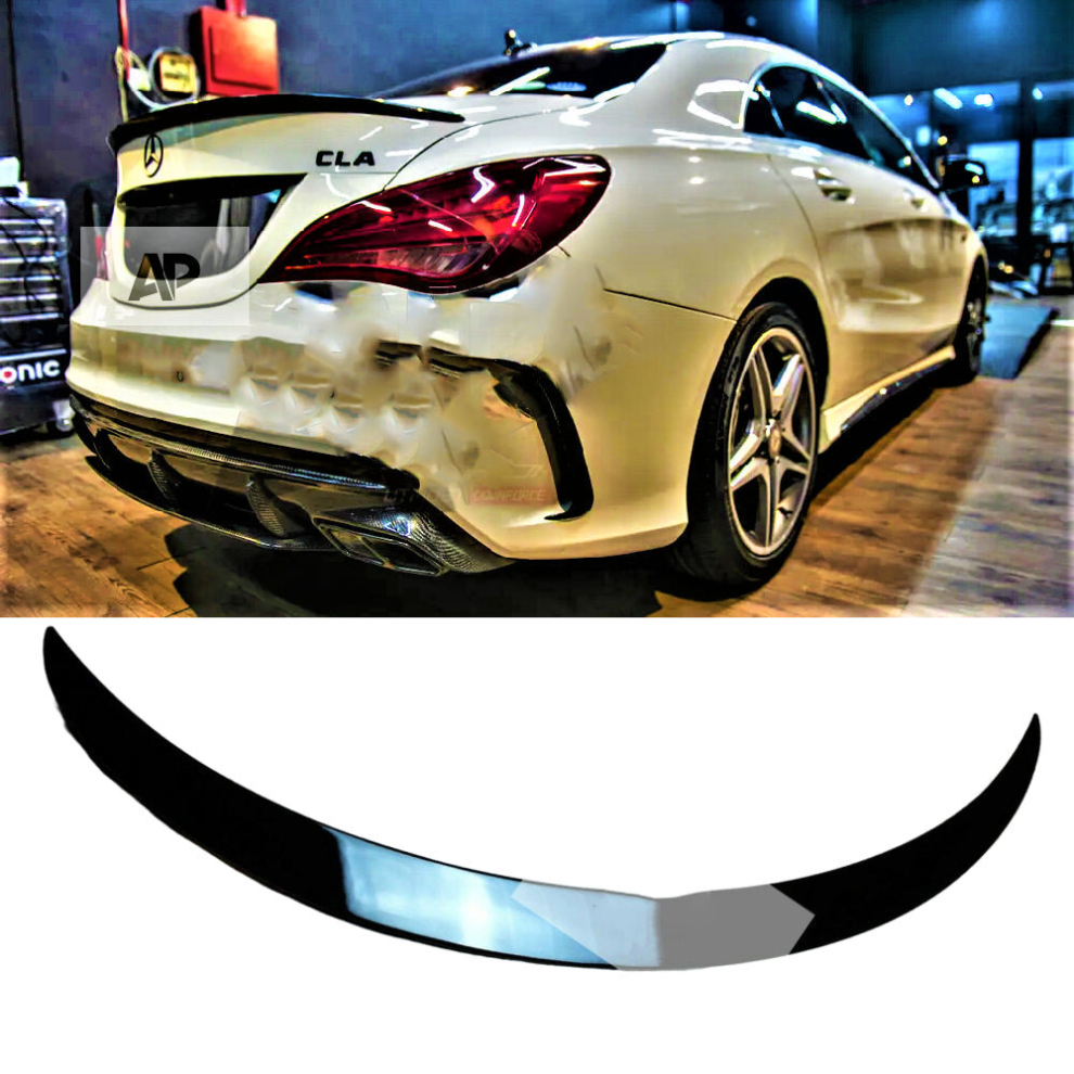 Mercedes Cla Class Cla45s Amg Style W117 C117 Gloss Boot Spoiler 2013-18 Black 8806564857966