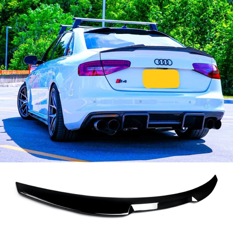 Audi A4 S4 Rs4 B8 Gloss Rs4 Style M4 Style Boot Lip Spoiler 2012-2016 Black 8806564858529