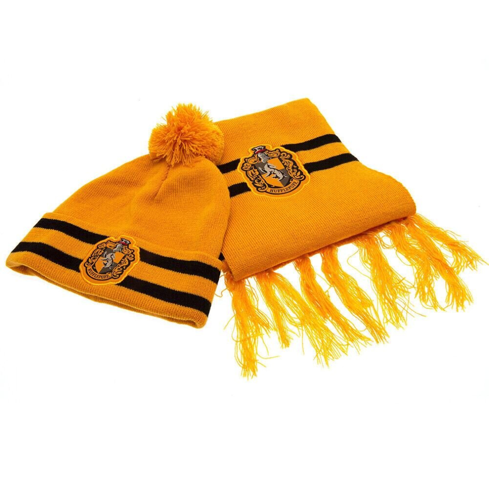 Harry Potter Junior Hufflepuff Beanie & Scarf Set