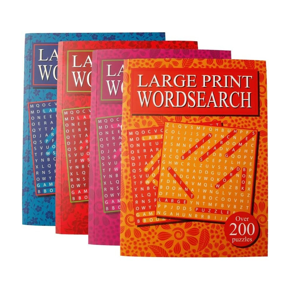 4 Large Print Wordsearch Puzzle Books - Over 200 Brain Teasers In Each