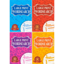4 Bumper Large Print A5 Size Word Search Puzzle Books Brain Teasers