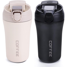 2 Pack Travel Coffee Mug, Vacuum Insulated Cups with Lids and Straws