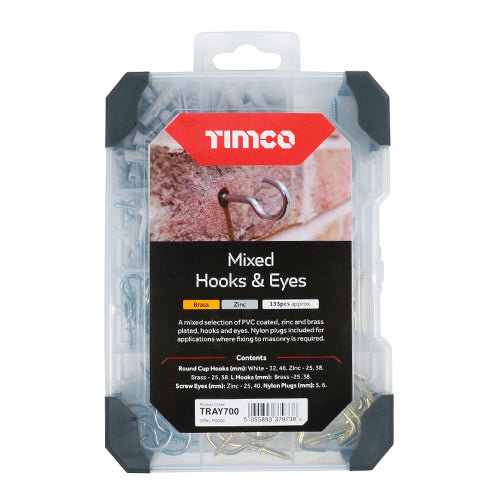 TIMco TIMCO Hooks & Eyes Mixed Tray
 - 133pcs 2