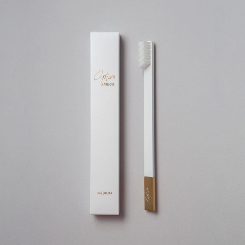 Apriori Slim Medium Zahnbürste Weiß Gold 1
