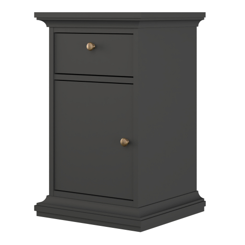 Paris Nightstand 1 Door + 1 Drawer in Matt Grey 2
