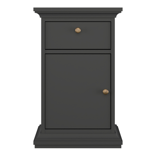 Paris Nightstand 1 Door + 1 Drawer in Matt Grey 1
