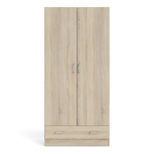 Space Wardrobe with 2 Doors + 1 Drawer in Oak 1750 1