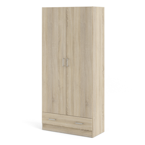 Space Wardrobe with 2 Doors + 1 Drawer in Oak 1750 2