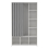 Uppsala Open Mobile Wardrobe Unit in White with a Grey Textile Curtain 2