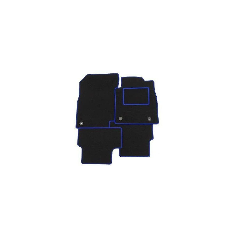 Tailored For Porsche Taycan (2019 Onwards) - Full Set Of Tailored Luxury Interior Floor Car Carpet Mats - Mat + Edging Black/Blue 5059596715886