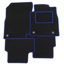 TAILORED FOR VAUXHALL GRANDLAND X (2017 ONWARDS) - FULL SET OF TAILORED LUXURY INTERIOR FLOOR CAR CARPET MATS - BLACK MAT + BLUE EDGING