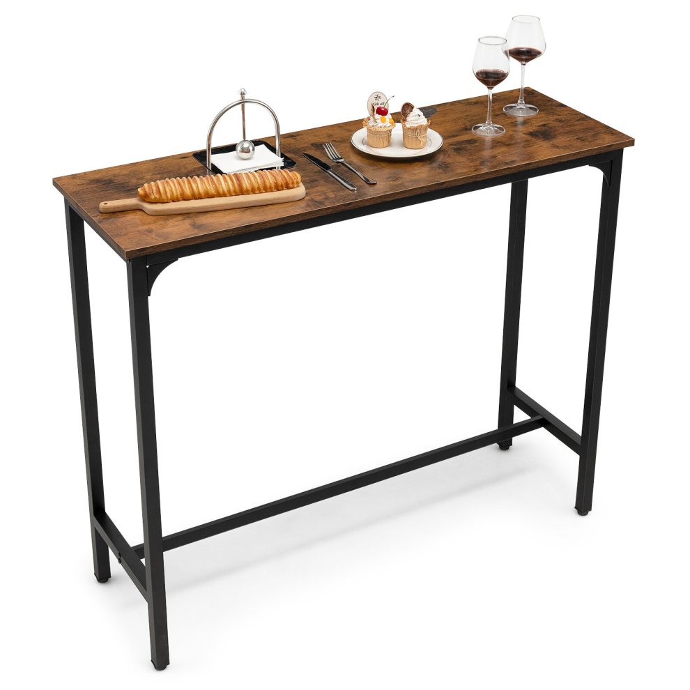 120 cm Industrial Bar Table Counter Table Kitchen Dining Sofa Console Table Brown