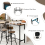 Costway 120 cm Industrial Bar Table Counter Table Kitchen Dining Sofa Console Table Brown 5