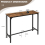 Costway 120 cm Industrial Bar Table Counter Table Kitchen Dining Sofa Console Table Brown 3