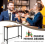 Costway 120 cm Industrial Bar Table Counter Table Kitchen Dining Sofa Console Table Brown 2