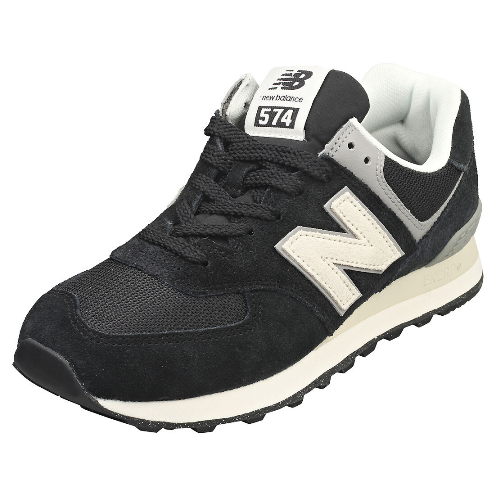 (4) New Balance 574 Unisex Casual Trainers in Black Grey