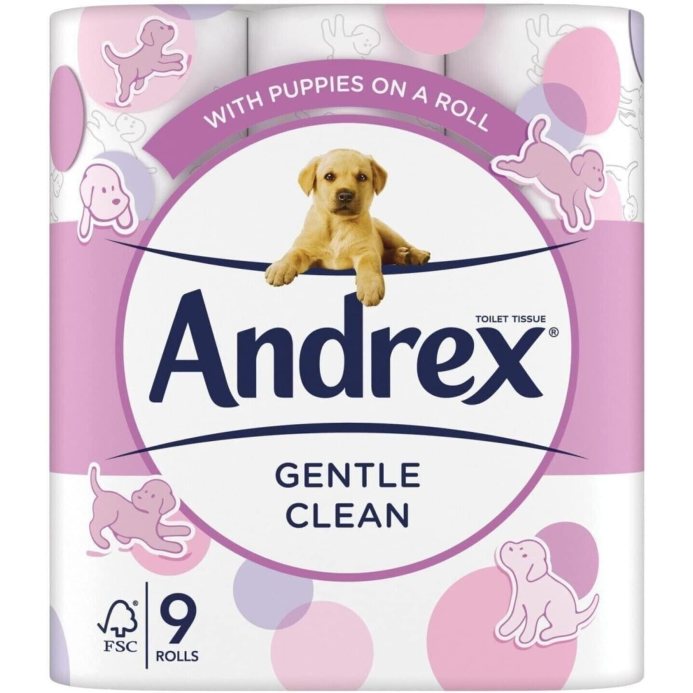 Andrex Gentle Clean Toilet Tissue 9 Rolls